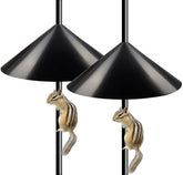 Garbuildman front view on shepherd hook shows sturdy protection for feeders