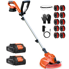 GARDBUD front view of cordless weed wacker showing compact frame and usability