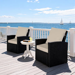 Garden lucky back cushion profile with ties visible, secures to chair for stable seating