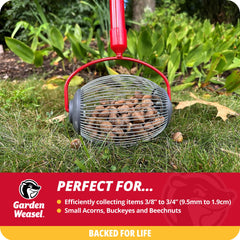 GARDEN WEASEL side profile of handle and frame for ergonomic rolling