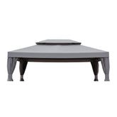 Garden Winds canopy front view showing Slate Gray finish and neat fit