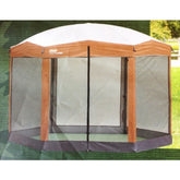 Garden Winds canopy front view showing beige top and clean fit for easy replacement