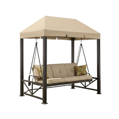 Garden Winds canopy front view showing full beige coverage and refreshed look