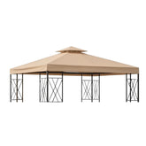 Garden Winds front canopy beige showing full replacement top protecting gazebo