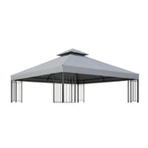 Garden Winds front view slate gray canopy showing full coverage and curb appeal