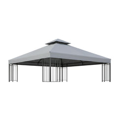 Garden Winds front view slate gray canopy showing full coverage and curb appeal