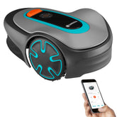 GARDENA SILENO Minimo front view showing compact design and quiet operation
