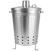 Gardenised front view of incinerator can showing compact footprint and practical lid