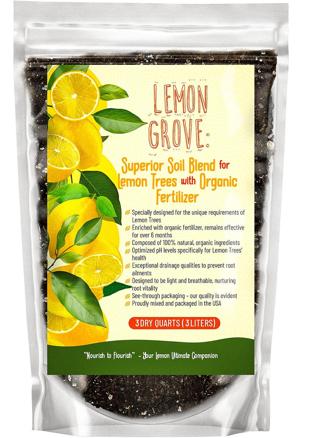 GARDENWISE front packaging showing citrus potting mix and its benefit of balanced nutrients