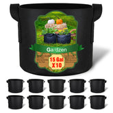 Gardzen front view of 10-pack fabric grow bags showing quantity and size benefit