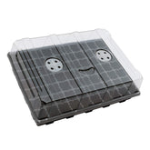 Gardzen front view of 5-pack seed trays showing organized cells and domes, improves germination visibility
