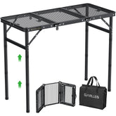 GARLLEN front view folded and open showing compact portability and quick setup