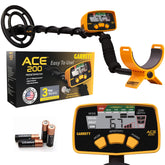 Garrett ACE 200 front view showing detector ready to use and easy handling