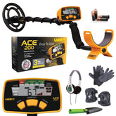 Garrett ACE 200 front view showing detector ready-to-use and portable