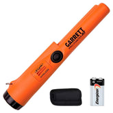Garrett Pro-Pointer AT Z-Lynk front view showing bright orange body and controls for visibility