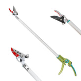GARTOL front view of 32-inch pole pruner showing compact lightweight build and reach