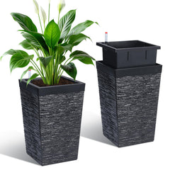 Garvee front view showing both black tall planters and stylish curb appeal