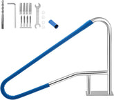 Garvee front view pool handrail showing stable shape and finish benefiting safe pool entry