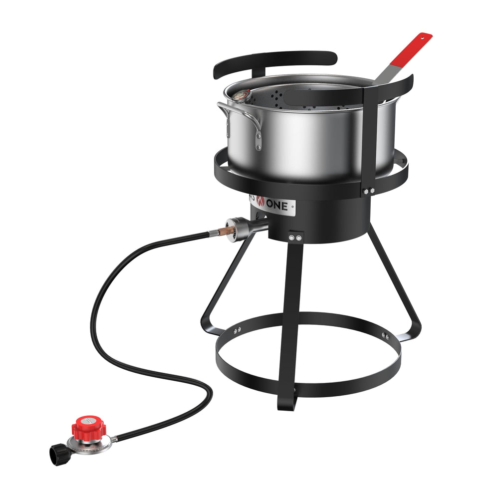 Gas One complete fryer kit front view showing components and easy setup benefit
