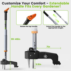GASREKV push-eject mechanism clearing weed for quick cleanup