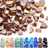GasSaf front packaging showing 10-pound amber fire glass and branding benefit