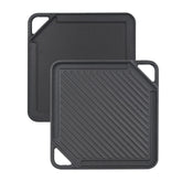 GasSaf griddle front view showing compact 10x10 cooking surface for versatile meals