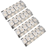 GasSaf front view of four stainless steel heat plates showing fit and protection