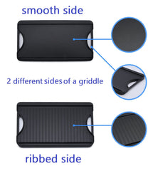 GasSaf griddle flat side cooking eggs and pancakes, even heating for breakfast items