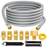 GasXpert front packaging and assembled hose kit showing components and convenience