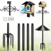 Gbekery front view pole with hooks showing stable feeder placement