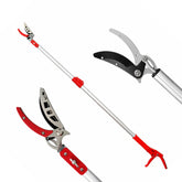GCDZFYG front view of extendable pole pruner showing full tool and handle for easy reach