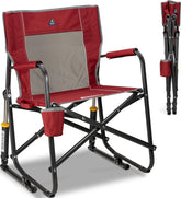 GCI Outdoor Freestyle Rocker front view showing stable frame and cinnamon color comfort