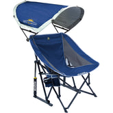 GCI Outdoor Pod Rocker front view showing sling seat and canopy for comfortable shade