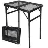 GDDGHS front view folded grill table showing compact portability