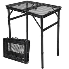 GDDGHS front view folded grill table showing compact portability