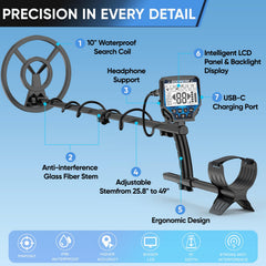 GDDREAM 10-inch coil in shallow water demonstrating waterproof detecting