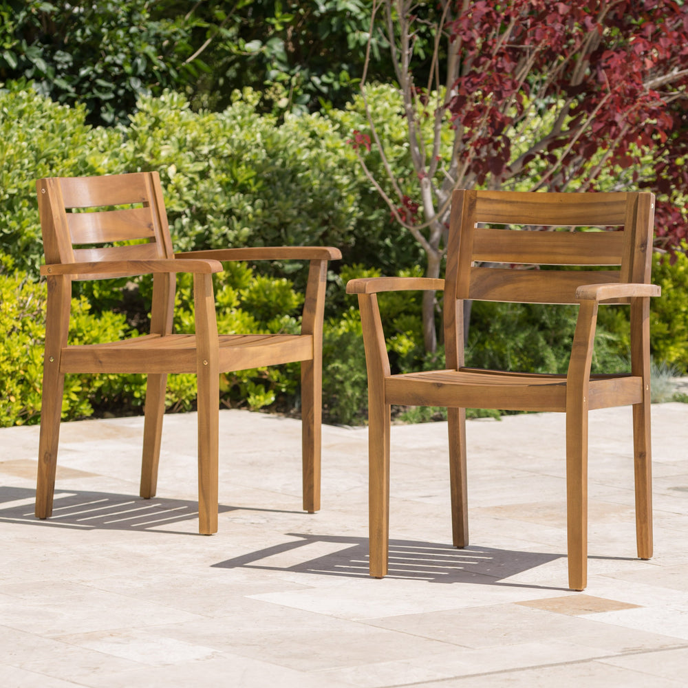 GDFStudio Christopher Knight front view showing teak finish and dining-ready design