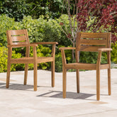 GDFStudio Christopher Knight front view showing teak finish and dining-ready design