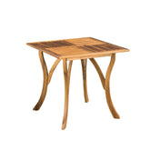 GDFStudio Hermosa table front view showing teak finish and balanced proportions