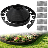 GDLIN front packaging showing 2x100' coil and included stakes for quick setup