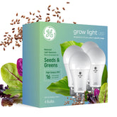 GE A19 front packaging showing product and benefits for indoor plants