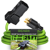 GEARit front view showing plug and four duplex outlets for flexible power distribution