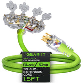 GEARit front view of full adapter showing four duplex outlets and twist-lock plug for reliable power distribution