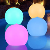GEEDIAR front view of four inflated pool globes showing colors and packaging benefit