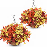 Geegoods hanging baskets front view showing full fall color and easy installation benefit