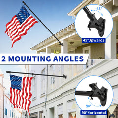 Geek Cheers mounted at 45 degree angle displaying improved flag visibility