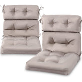 Geelin front view of two khaki high-back cushions showing clean look and comfy support