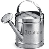 Geetery front view of galvanized watering can showing vintage style and durability