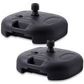 Geetery front view of black square base showing stable footprint and sleek finish