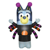 Gemmy Bluey front view showing friendly face and spider costume for curb appeal